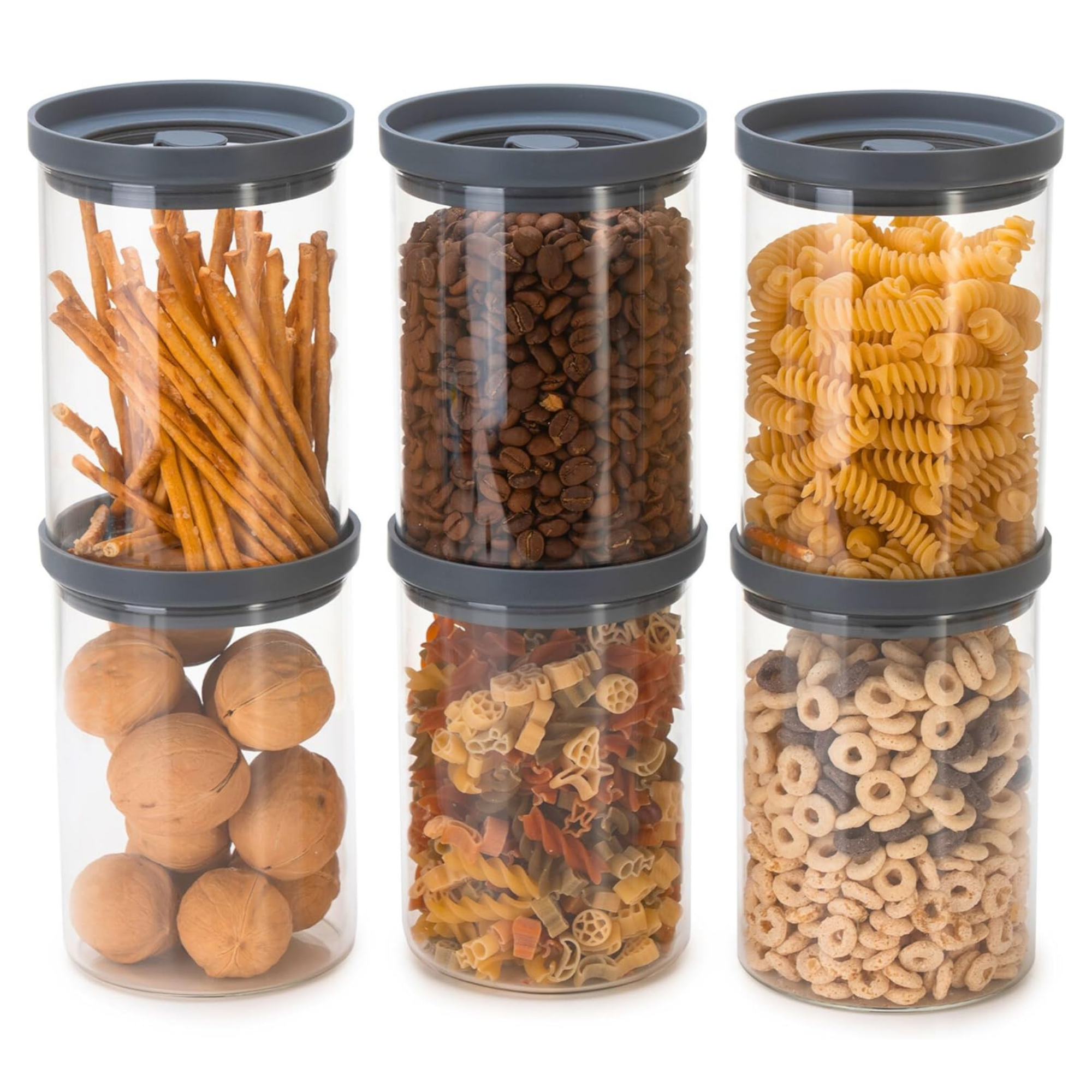Juego de 9 botes herméticos para alimentos de vidrio de borosilicato 