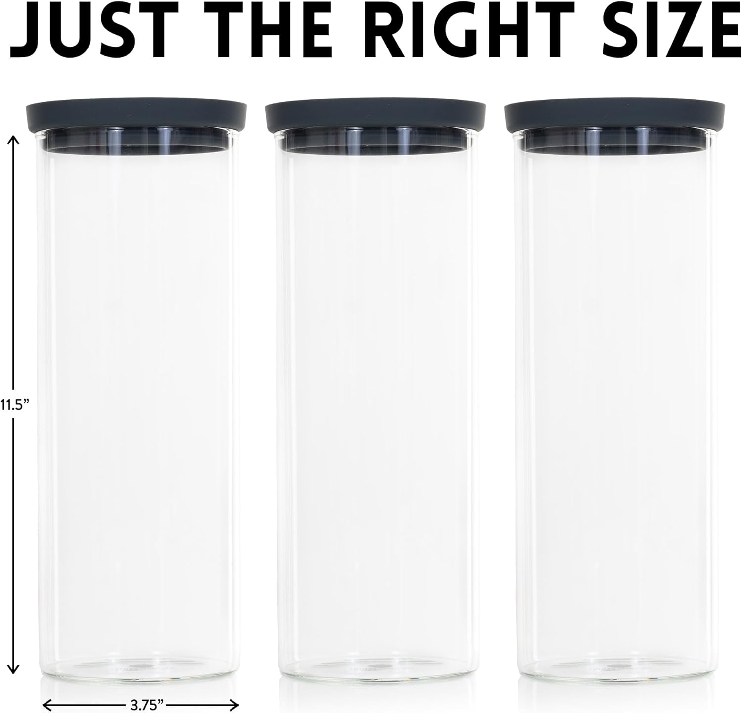 Airtight Lid Glass Food Containers Set of 3